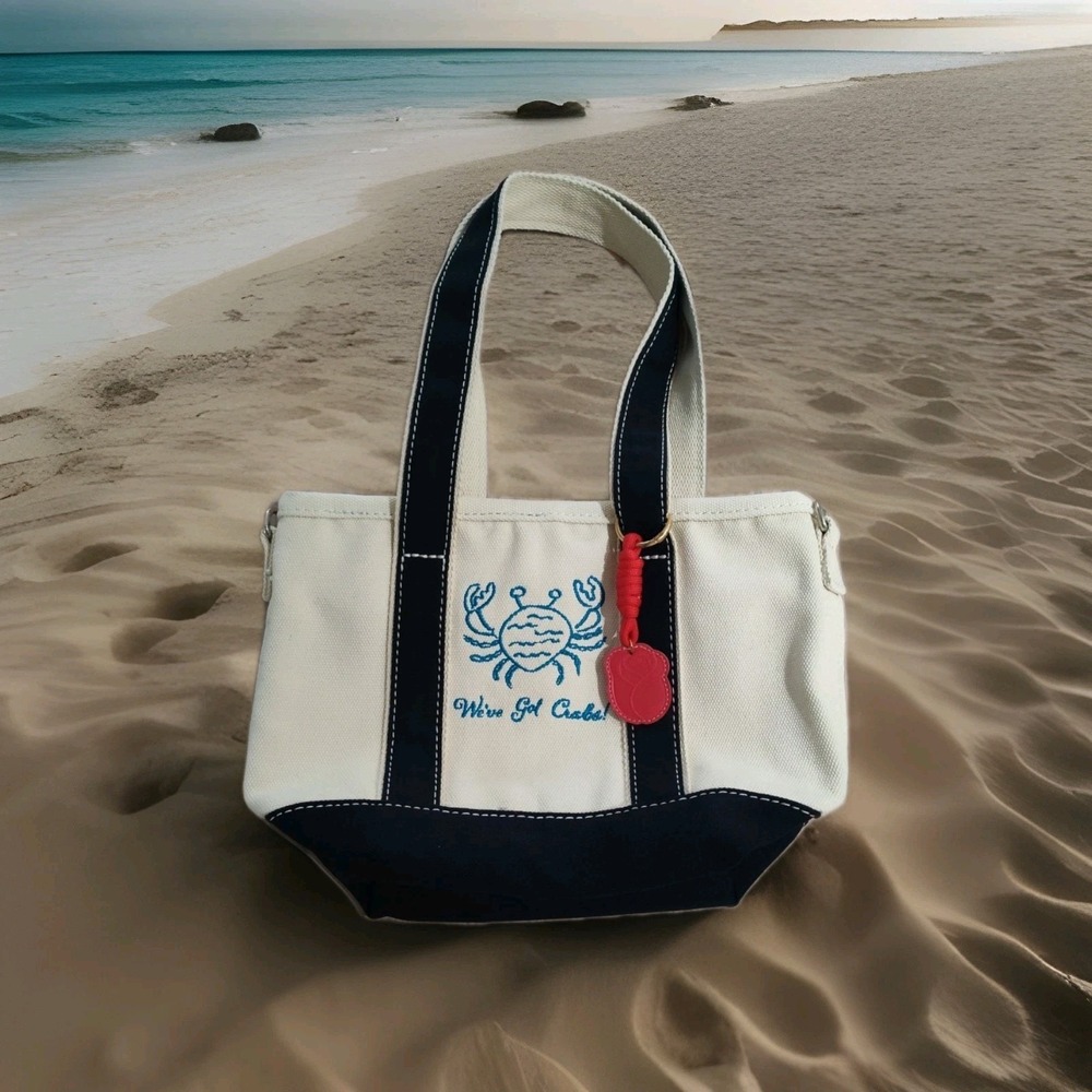 "We've Got Crabs" Land's End Canvas Tote NEW- THE ROSES Movie, Beach, Nautical